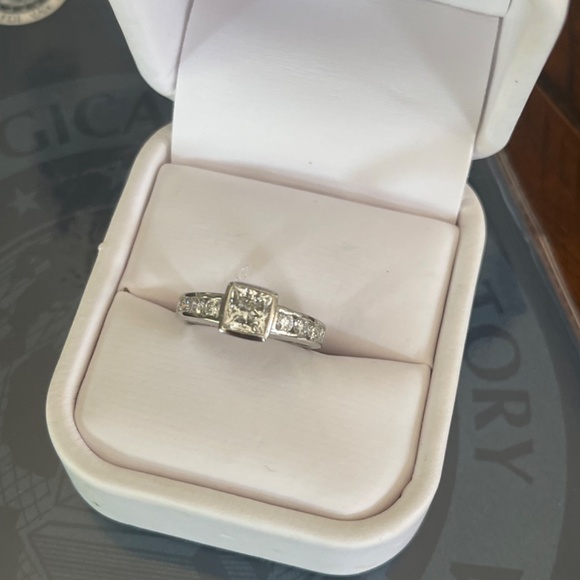 Bezel Engagement Ring Bridal Set Wedding Band 1.5ct Forever  Beautiful 1.5ct  engagement and wedding band